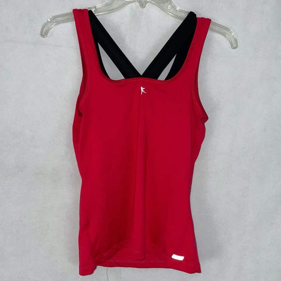 Danskin Now Red Floral Workout Athletic Yoga Tank Top Size Small - Picture 2 of 3